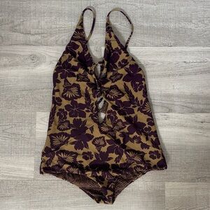 Acacia Swimwear one piece Kokomo in Vahine Brown purple Floral One-Piece